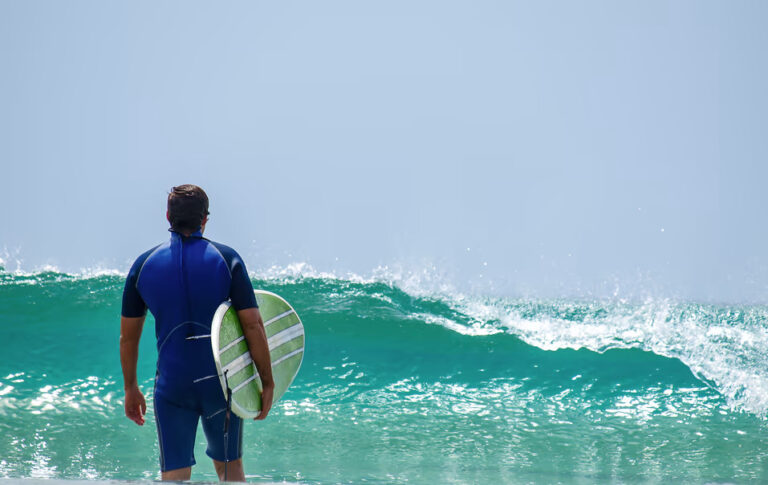 Man with a surfboard