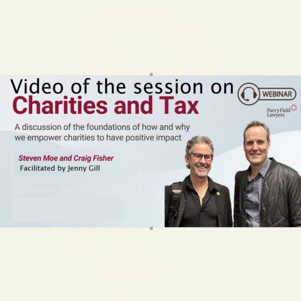 Live Discussion on Charities & Tax with Craig Fisher, Jenny Gill and Steven Moe